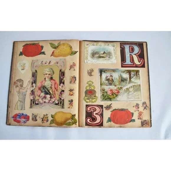 Early 1900s Antique Scrapbook Album 40 Full Pages Victorian - Picture 15 of 16